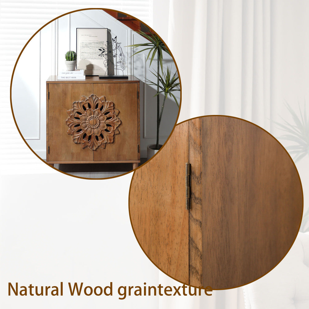 Hand-Carved Accent Cabinet