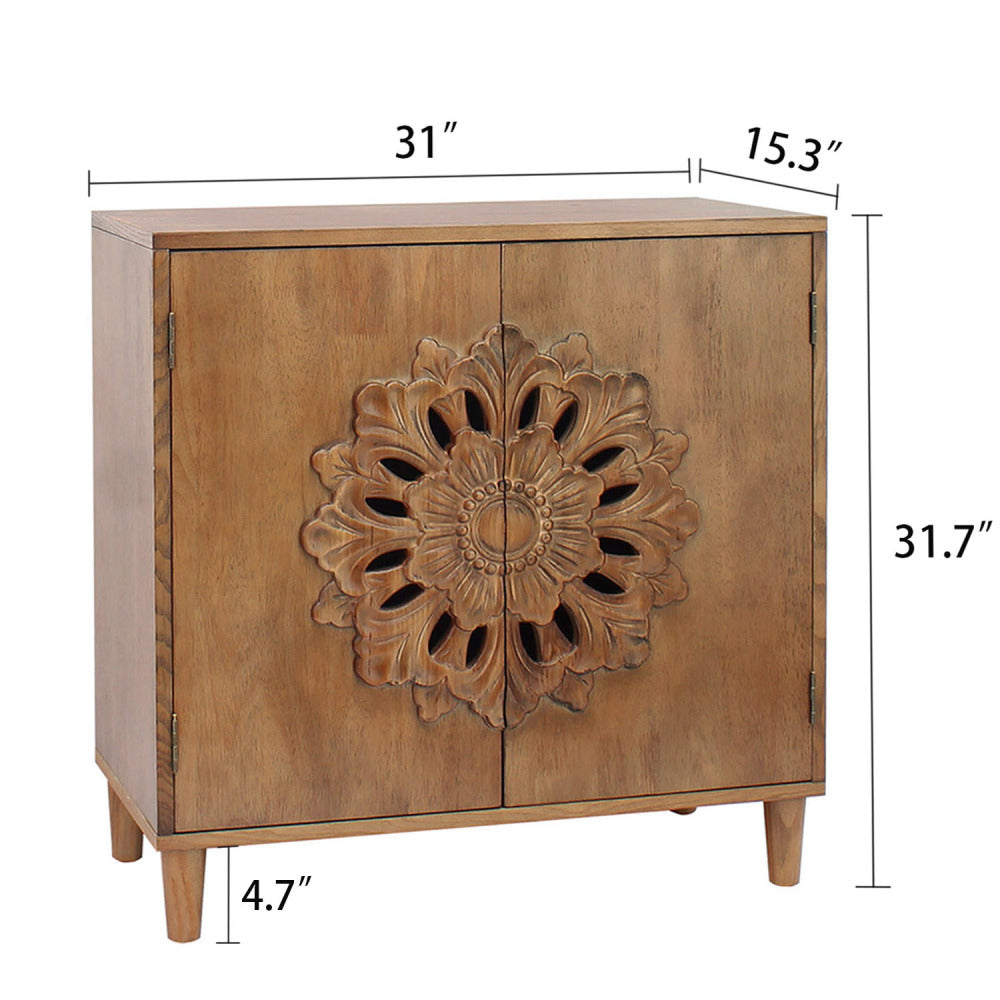 Hand-Carved Accent Cabinet