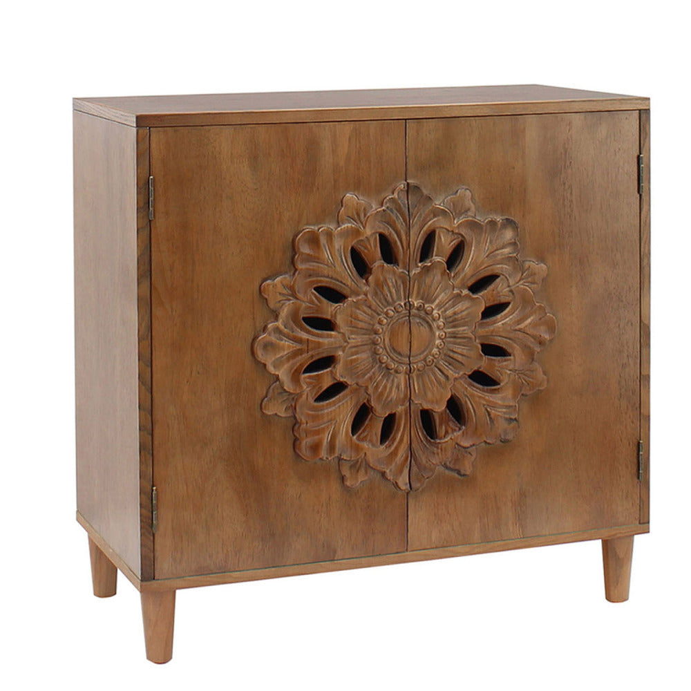 Hand-Carved Accent Cabinet