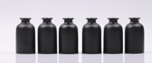 White Ceramic Vase Set, Three Piece