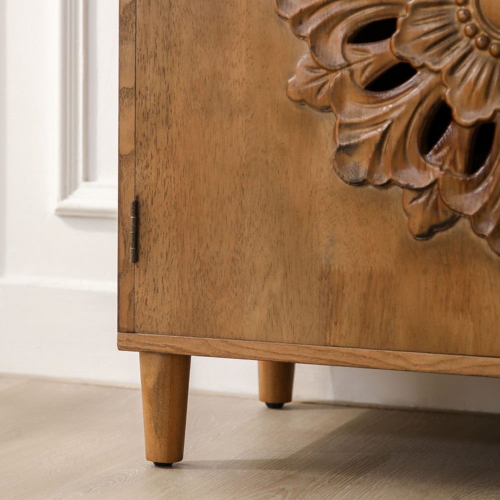 Hand-Carved Accent Cabinet