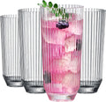 Ribbed Drinking Glasses, Set of 4
