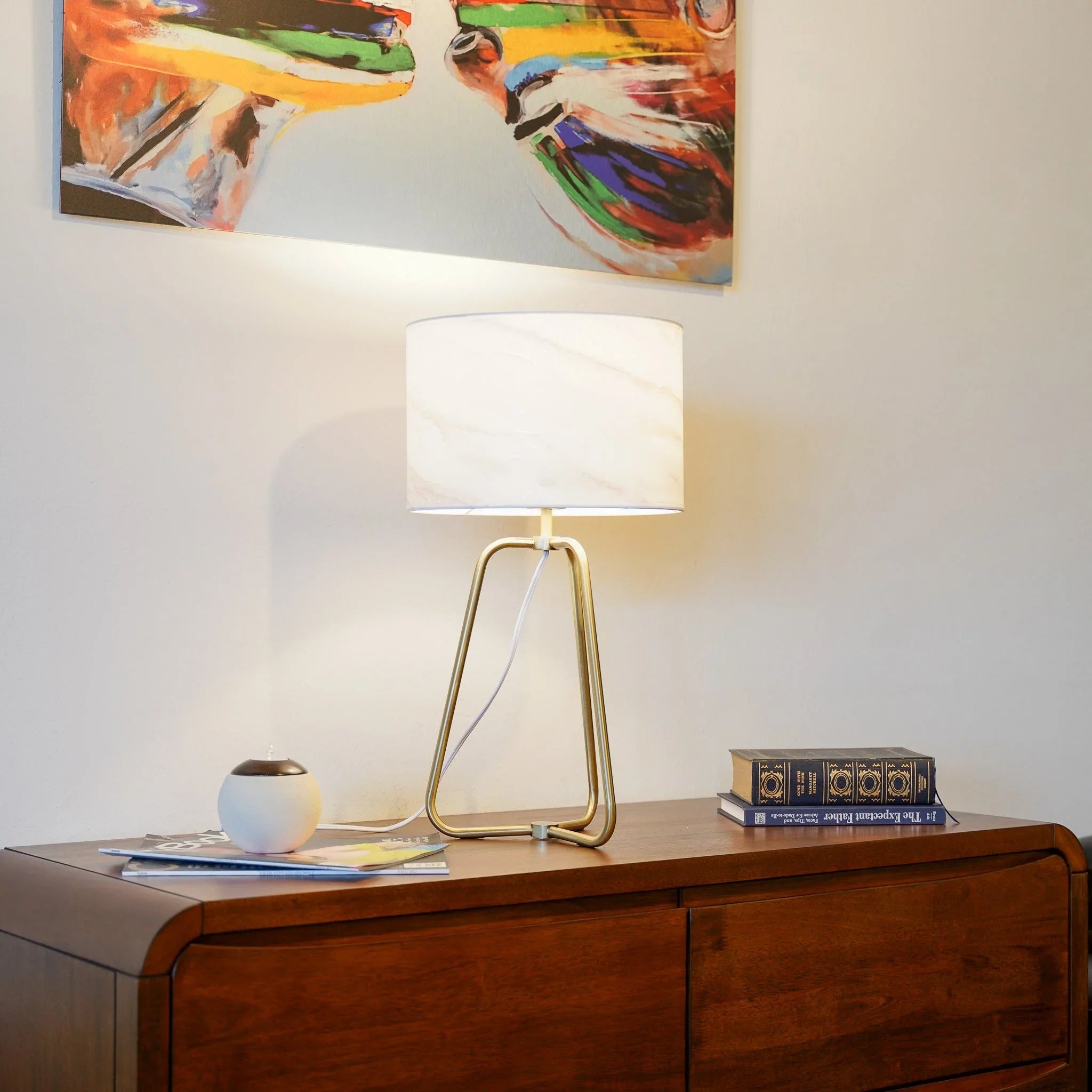 Marble & Bronze Table Lamp
