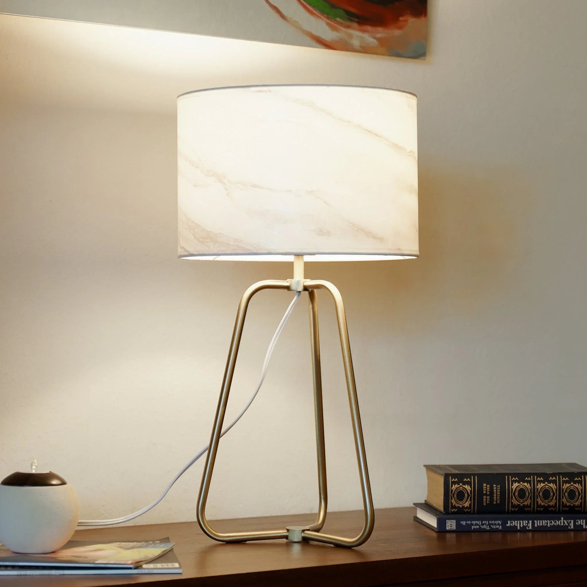 Marble & Bronze Table Lamp