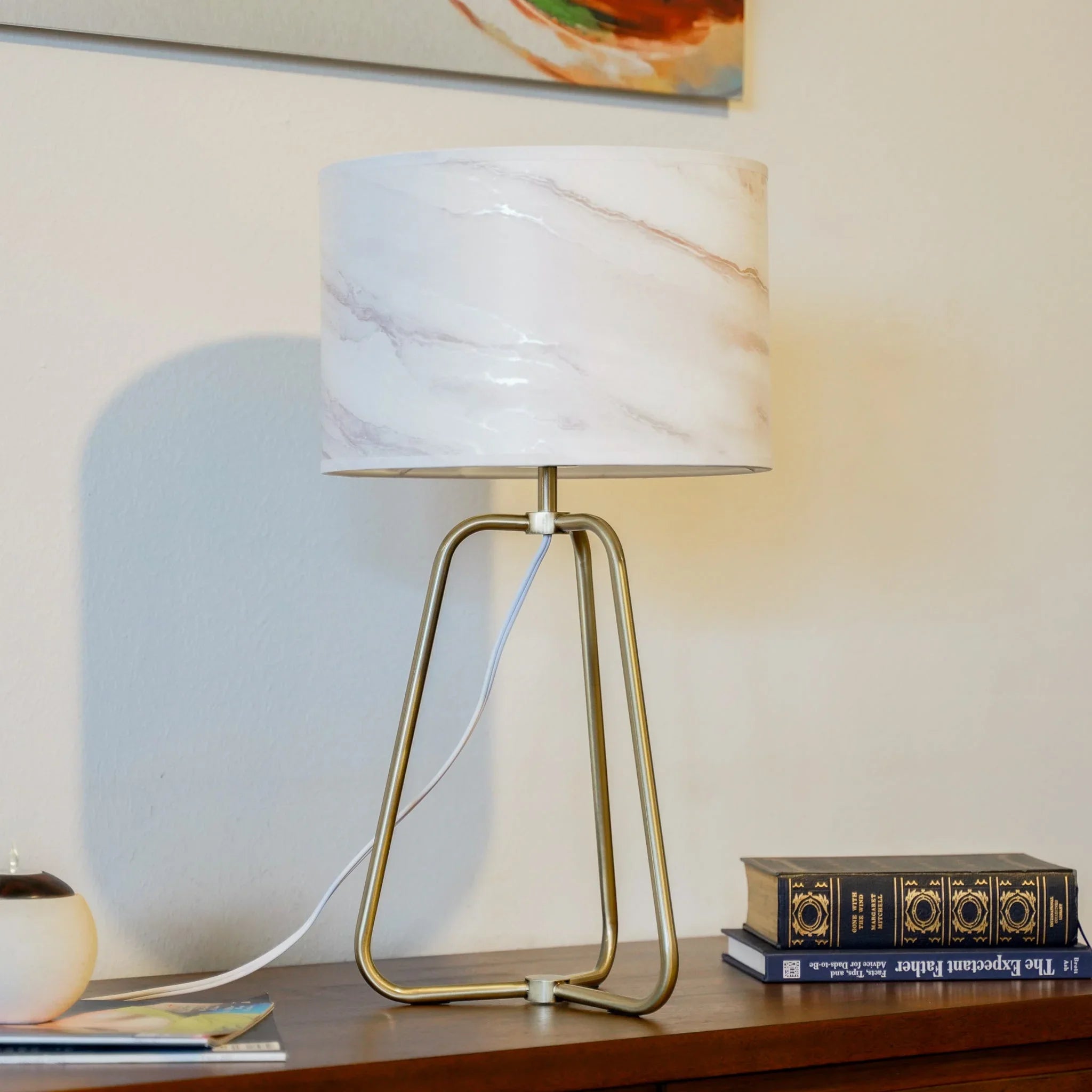 Marble & Bronze Table Lamp