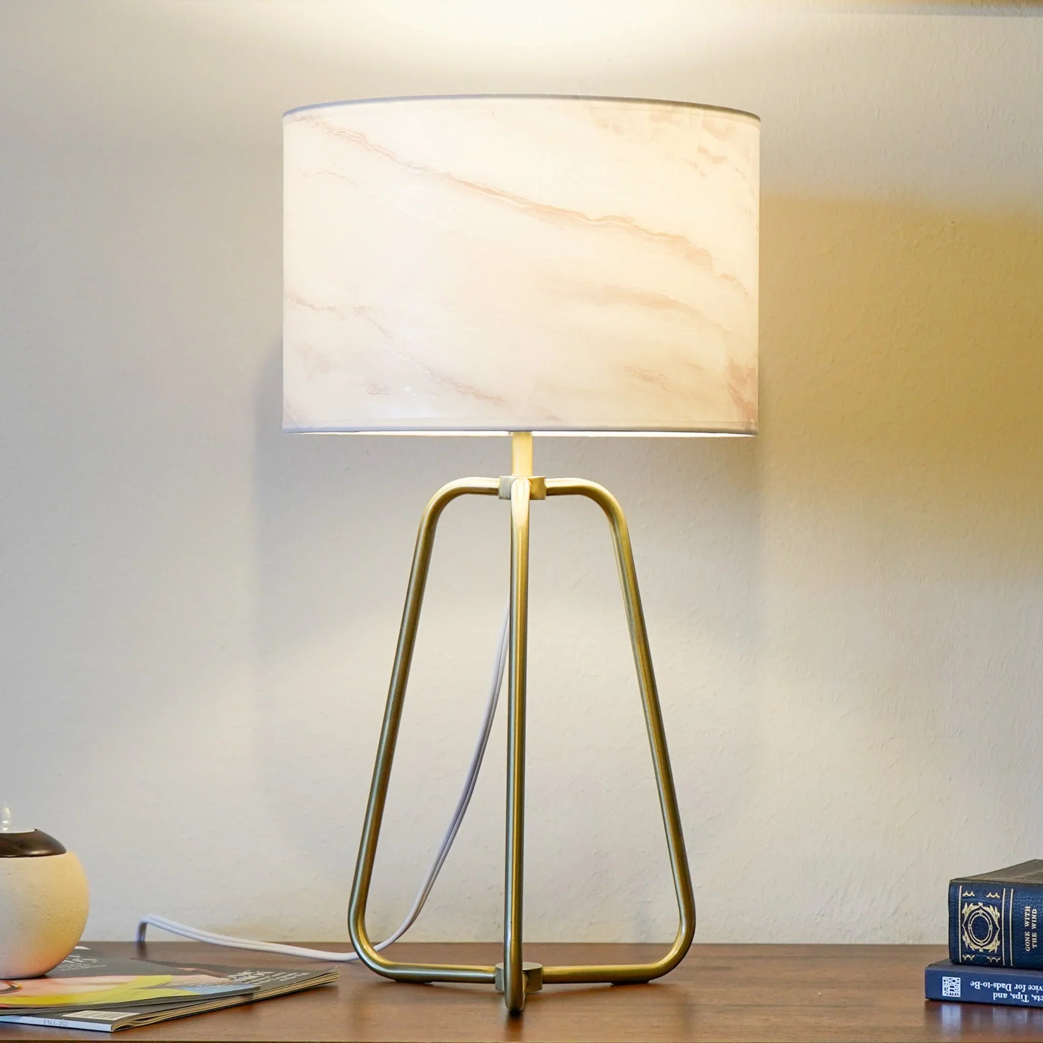Marble & Bronze Table Lamp