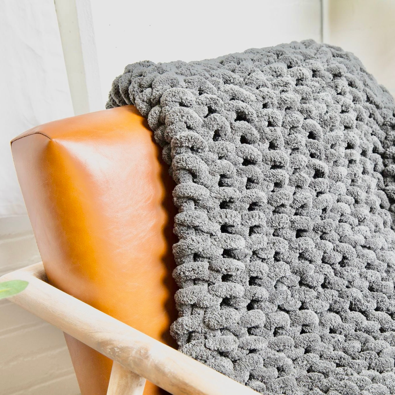 Chunky Knit Throw Blanket, 50" x 64"