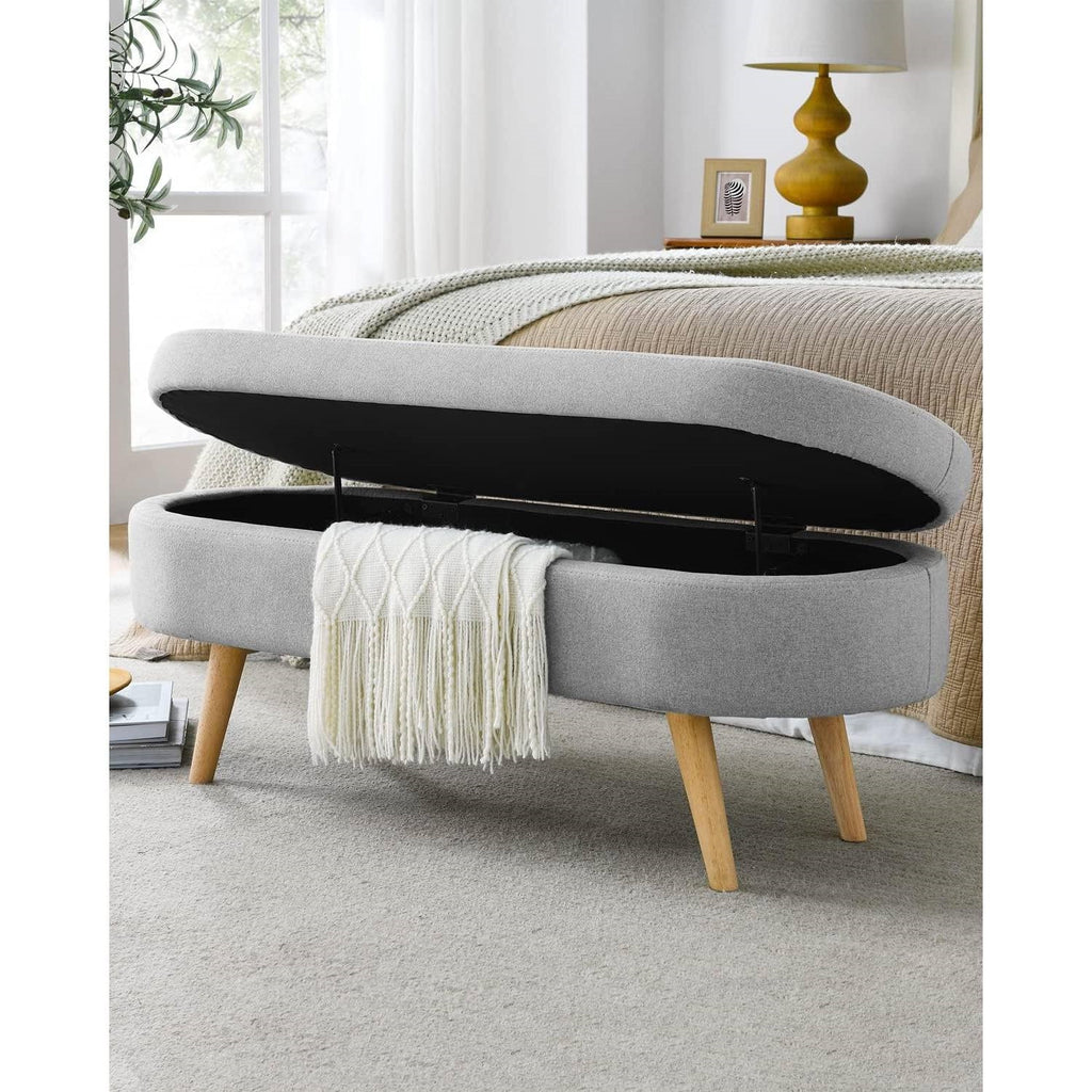 Linen Storage Bench, Grey