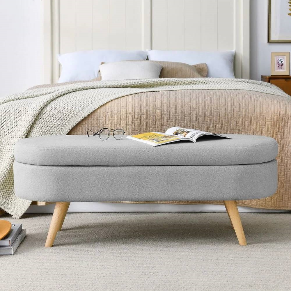 Linen Storage Bench, Grey