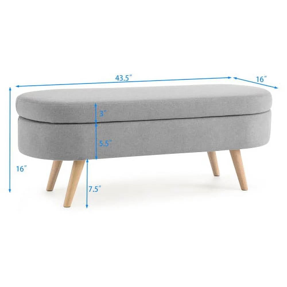Linen Storage Bench, Grey