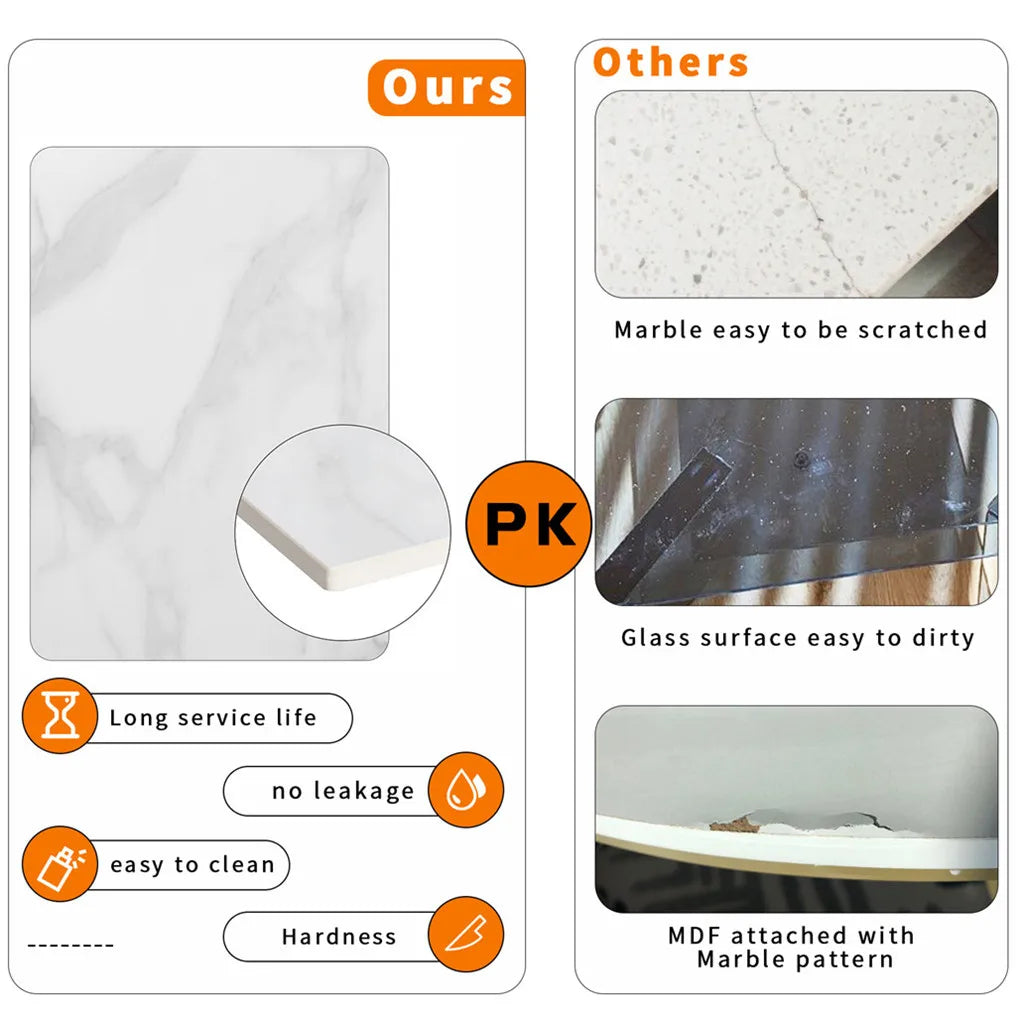Marble & Gold Nesting Side Tables, Set of Two