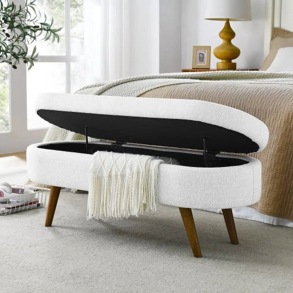 Linen Storage Bench, White