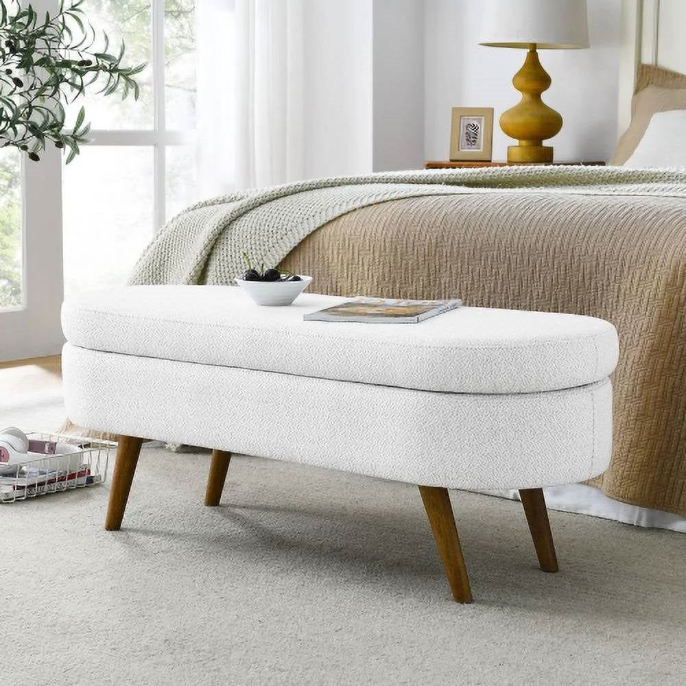 Linen Storage Bench, White