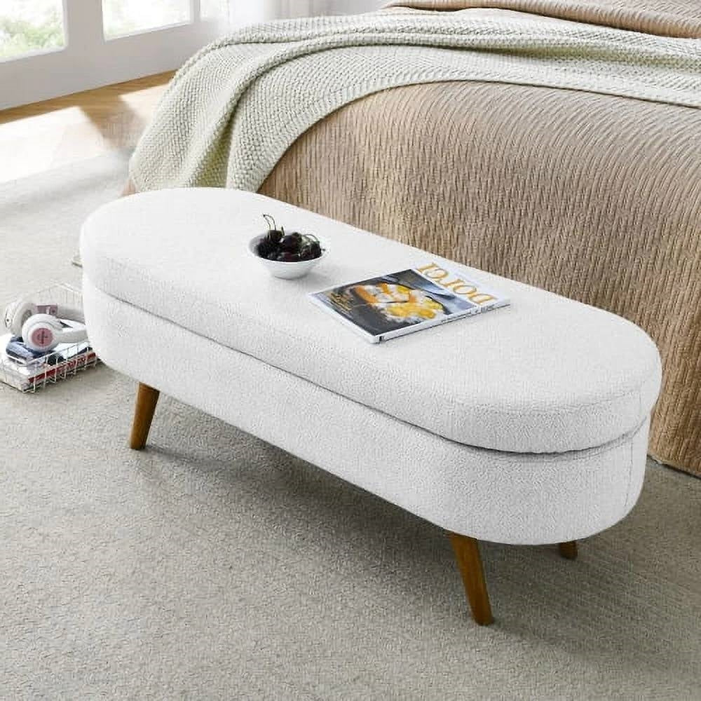 Linen Storage Bench, White