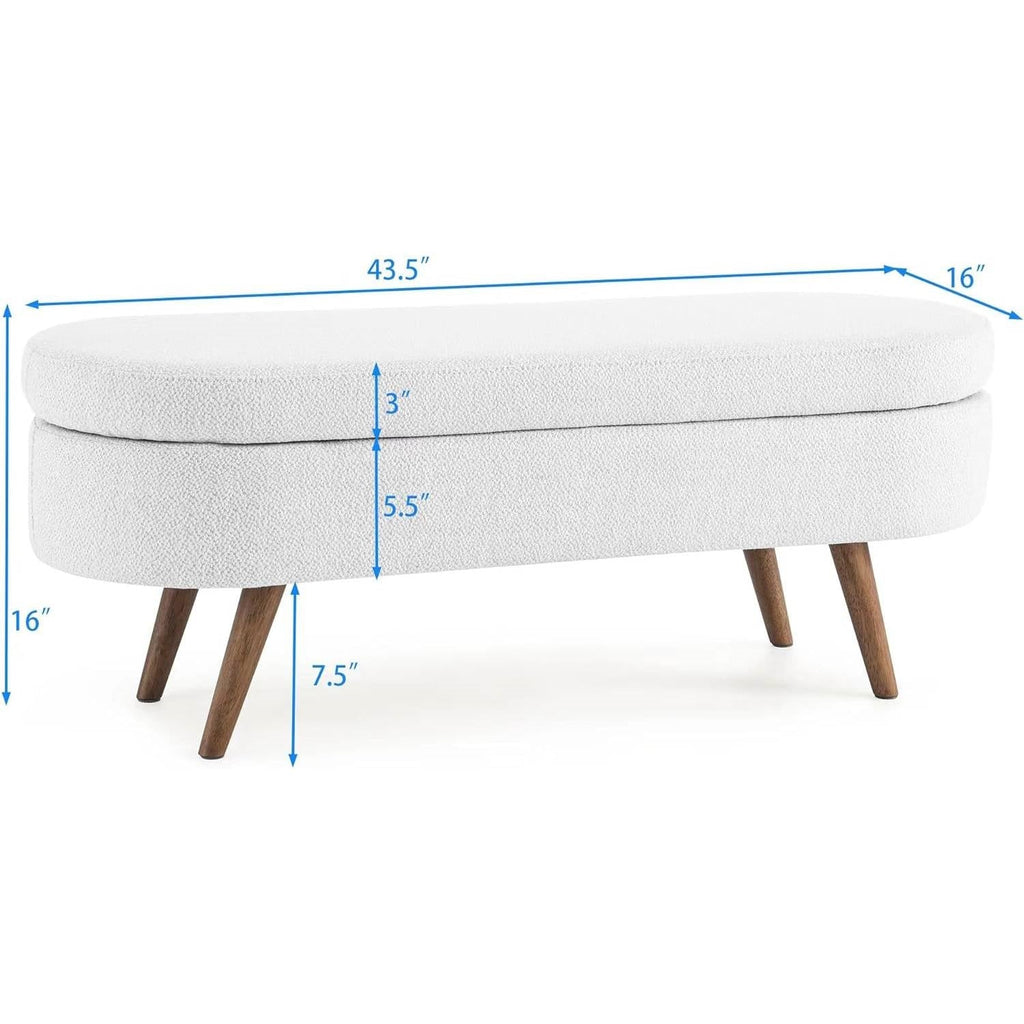 Linen Storage Bench, White
