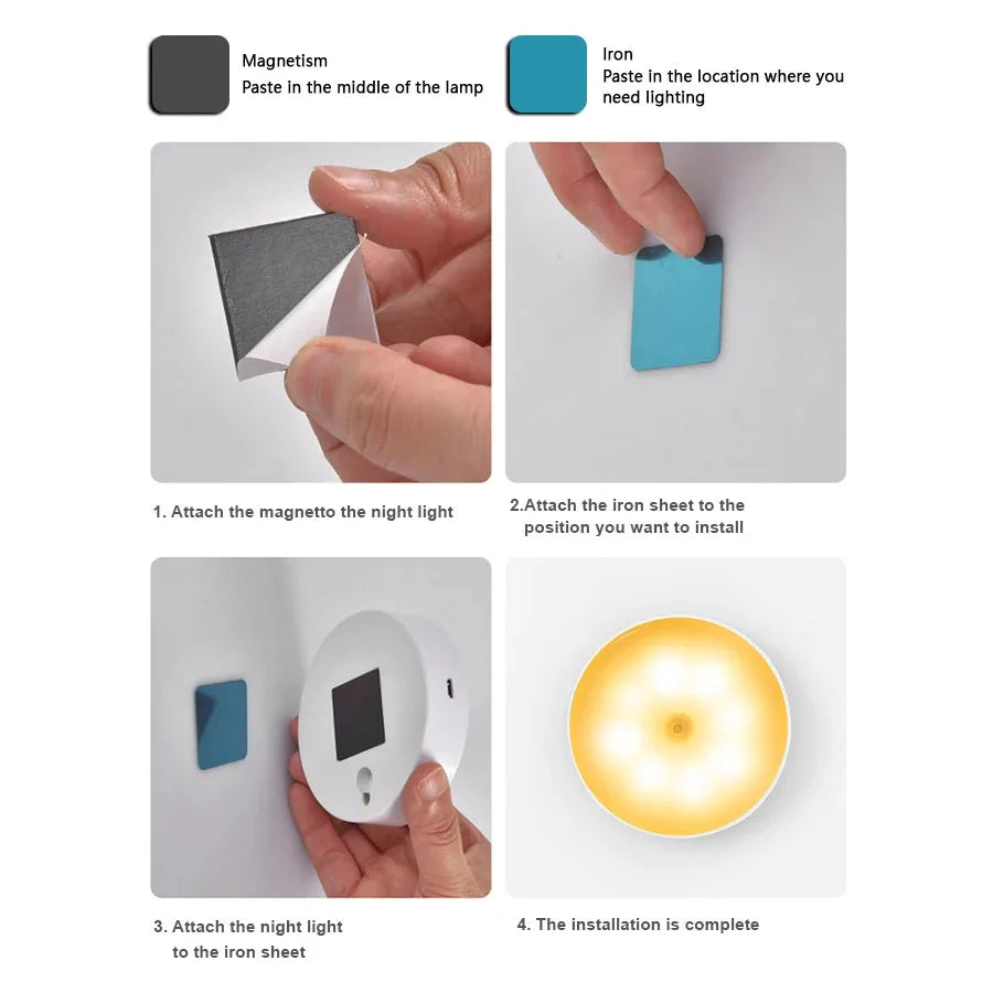 Motion-Sensor LED Night Light, USB Rechargeable