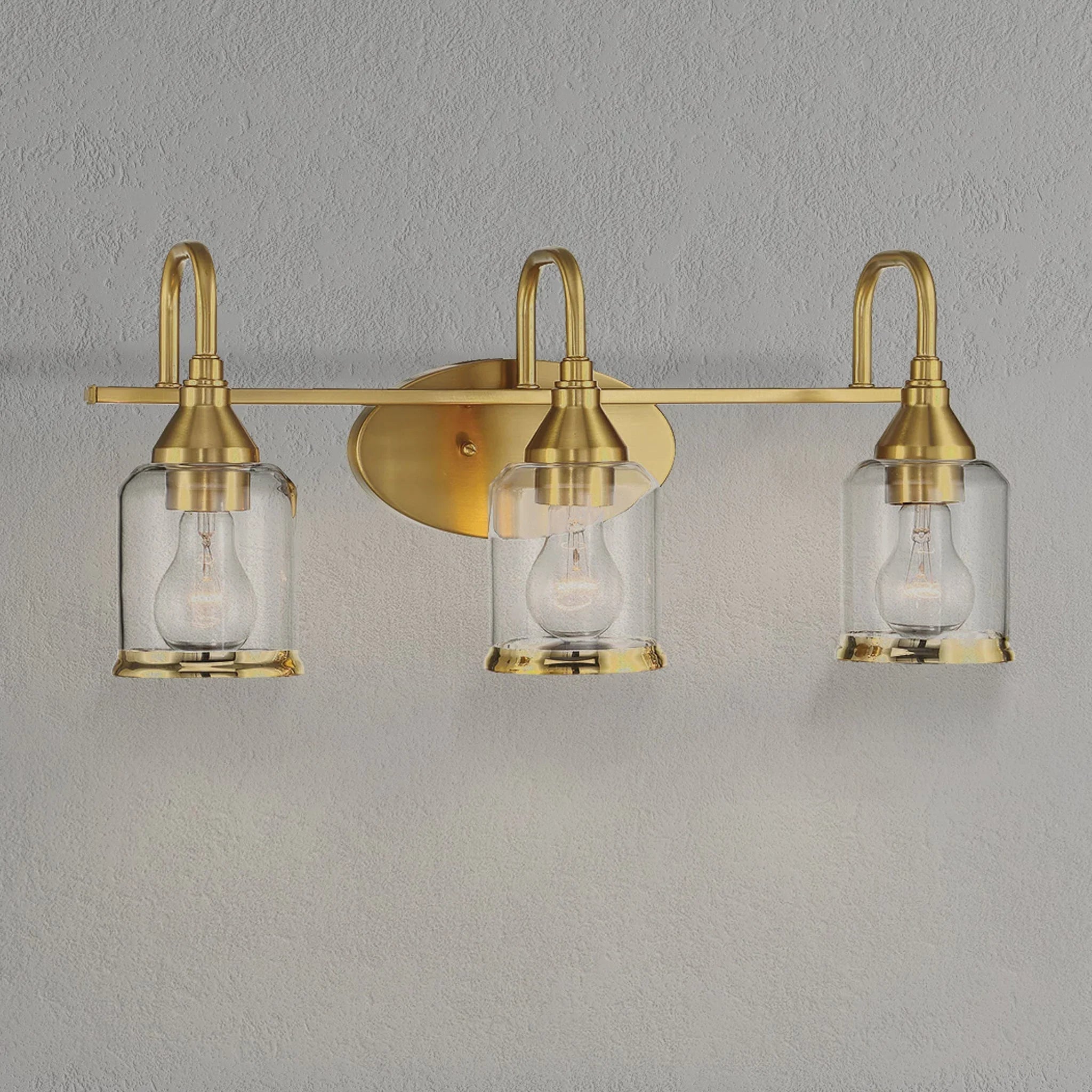 Brushed Gold Vanity Light, 3-Light