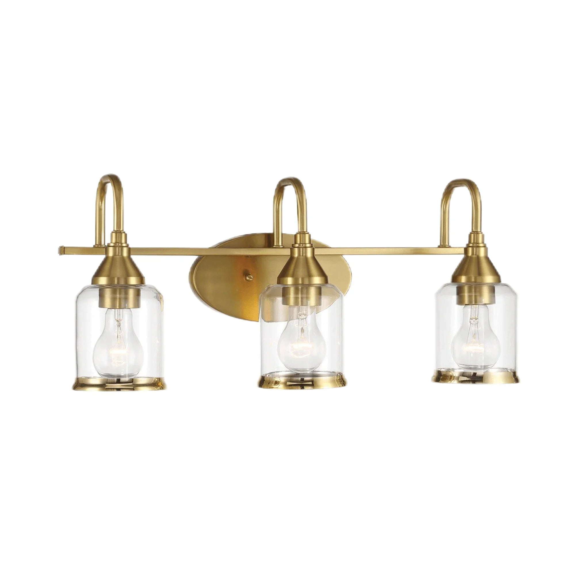 Brushed Gold Vanity Light, 3-Light