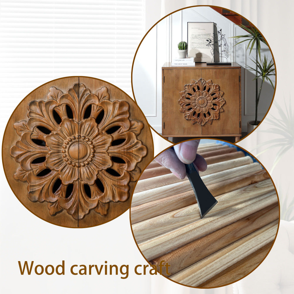 Hand-Carved Accent Cabinet