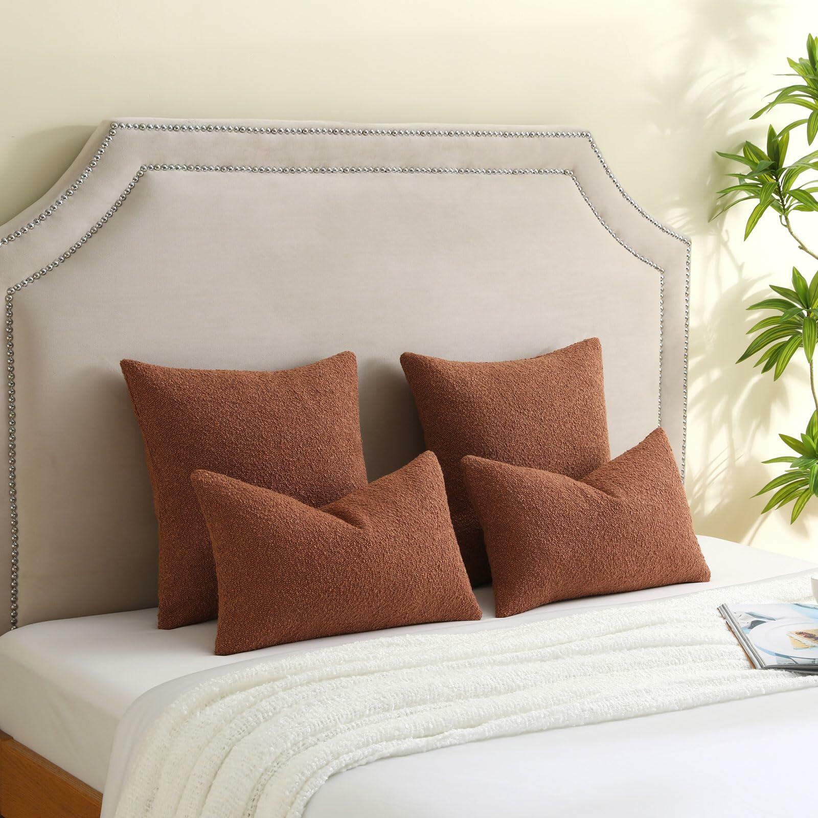 FUTEI Throw Pillow Covers, Rust (Set of 2)