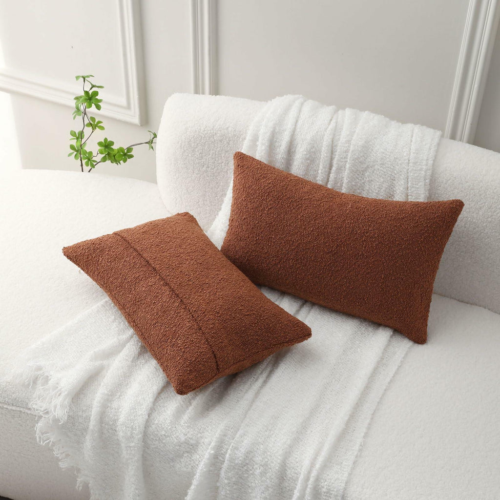 FUTEI Throw Pillow Covers, Rust (Set of 2)