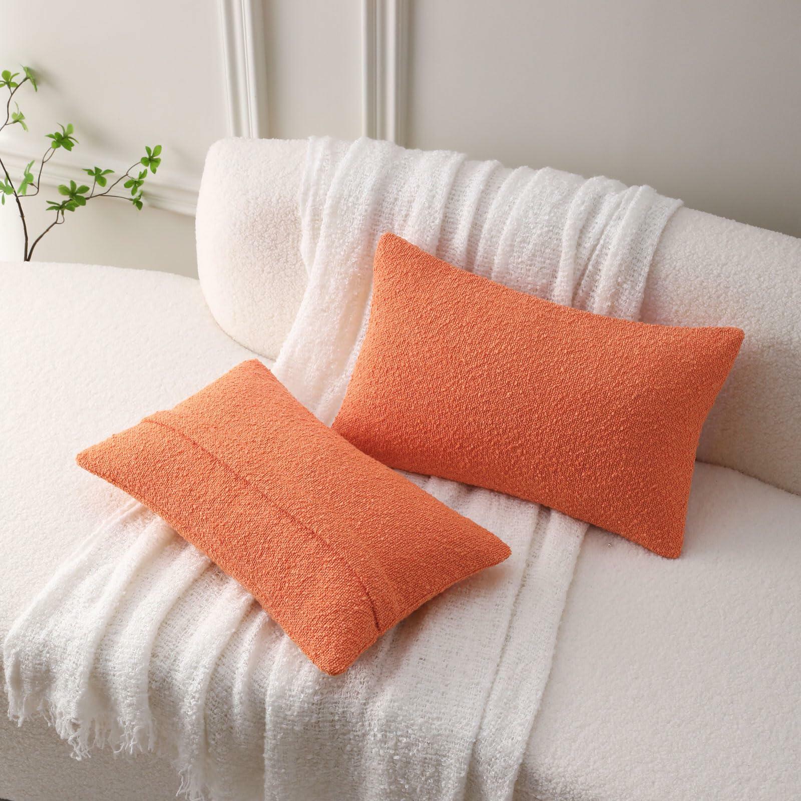 FUTEI Throw Pillow Covers, Orange (Set of 2)