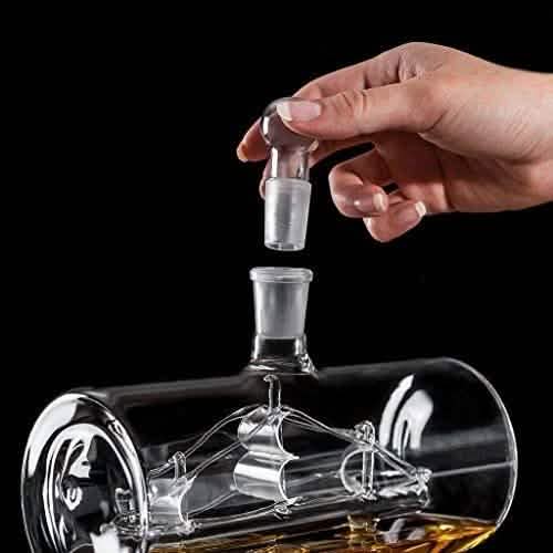 Ship Decanter Set with 4 Glasses