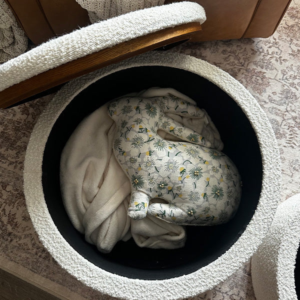 Stowaway Boucle Ottomans, Set of Two